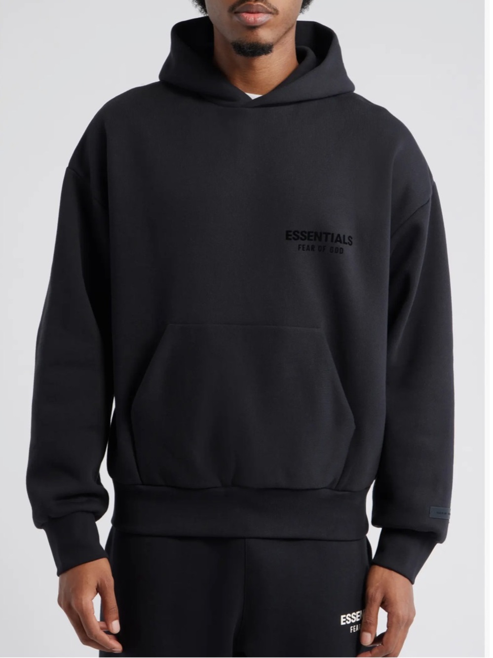 Fear of God Essentials Black Pullover Hoodie size xs